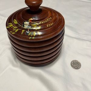 Peruvian Palo de Sangre wood bowl from Pucallpa Peru.